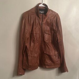 Lucky Brand Men's Tan 100% Lamb Leather Field Jacket